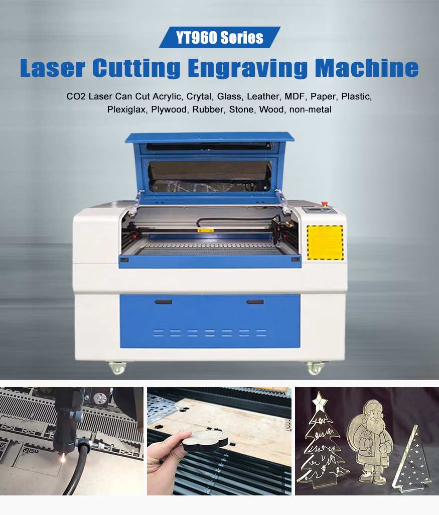 Yitai 50w 60w 80w 100w co2 laser engraving machine / wood laser engraving cutting machine paper/MDF/Acrylic